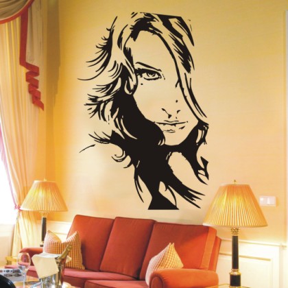Dekorační samolepka na zeď : Dívka (60 cm x 91 cm) Mercisalon