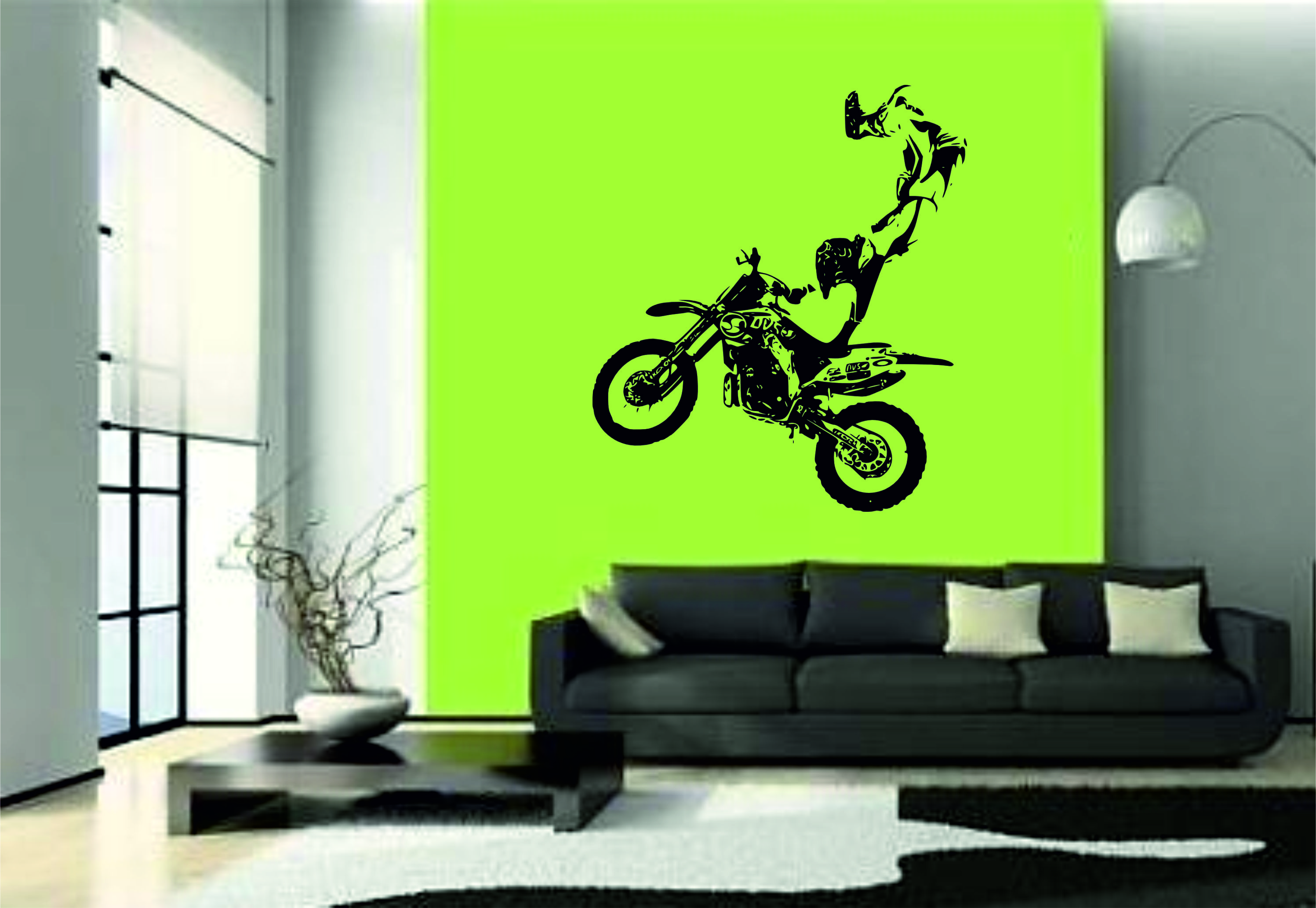 Samolepka na zeď Motorka motokros,free style  6 ( 52 cm x 60 cm ) Mercisalon